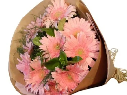 Bouquet estivo di Gerbere grandi con verde decorativo