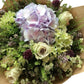 Bouquet di stagione con ortensia e fiori misti dai colori verde e lavanda