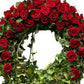 Corona lutto rose rosse