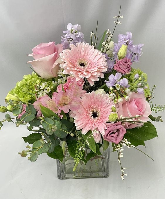 Bouquet estivo con vaso