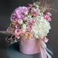 Bouquet per la Festa della Mamma in una scatola rosa