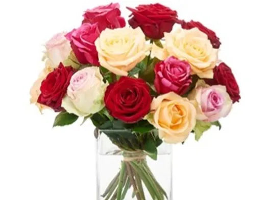 Bouquet di 18 Rose mix gambo medio