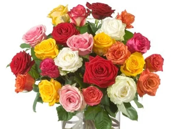 Bouquet di 30 Rose mix gambo medio