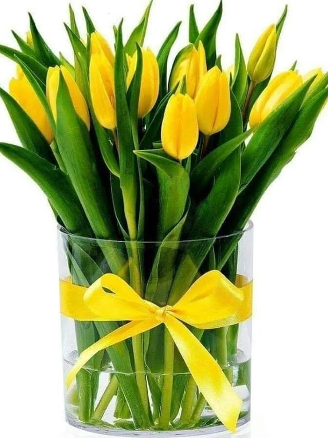 Bouquet di Tulipani primaverili con vaso incluso